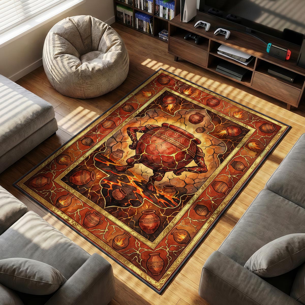 Alexander Iron Fist Magma Rug - Elden Ring Chair Mat