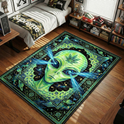 Alien Cannabis Cosmic Teppich - Streetwear Fußmatte