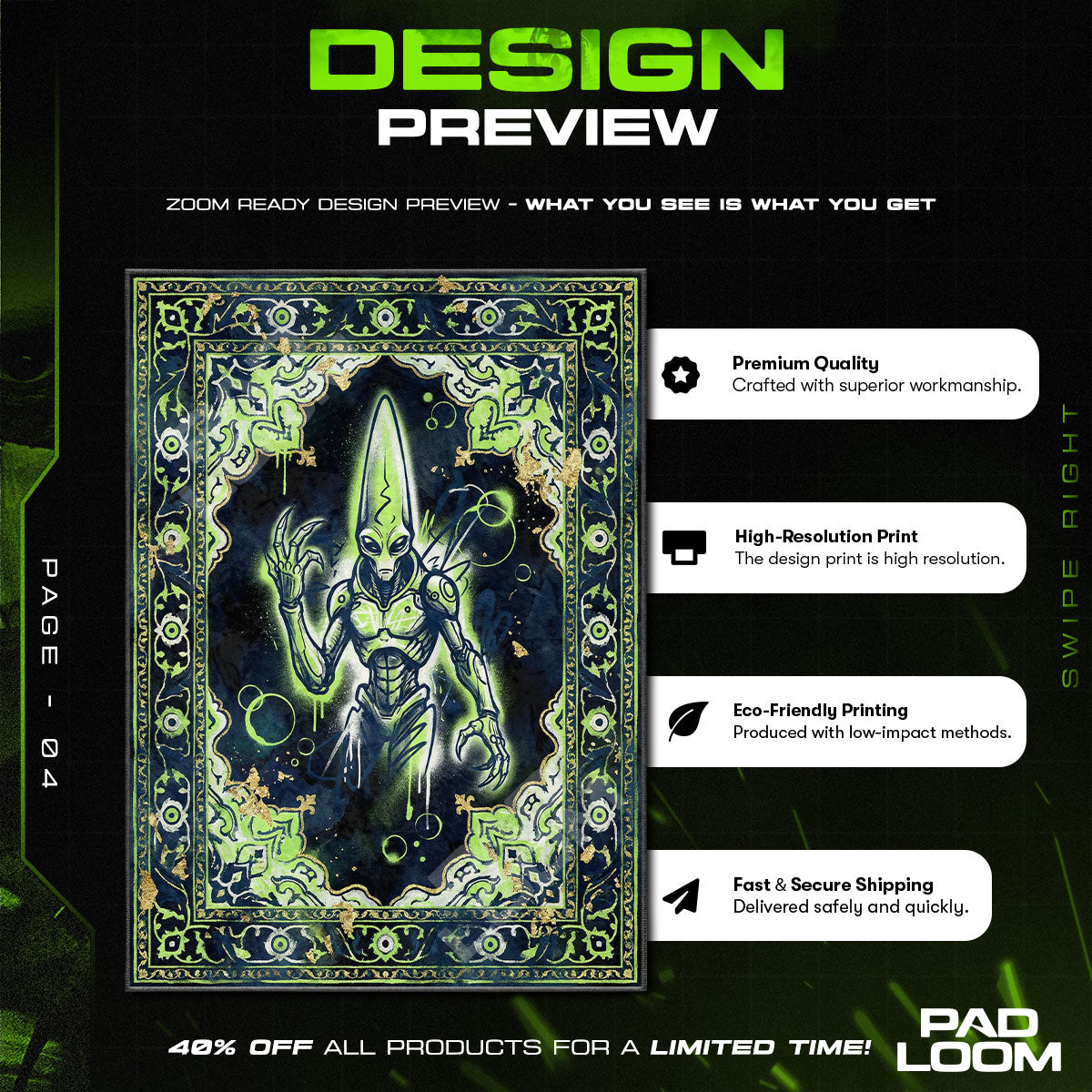 Decor character design printed on rug