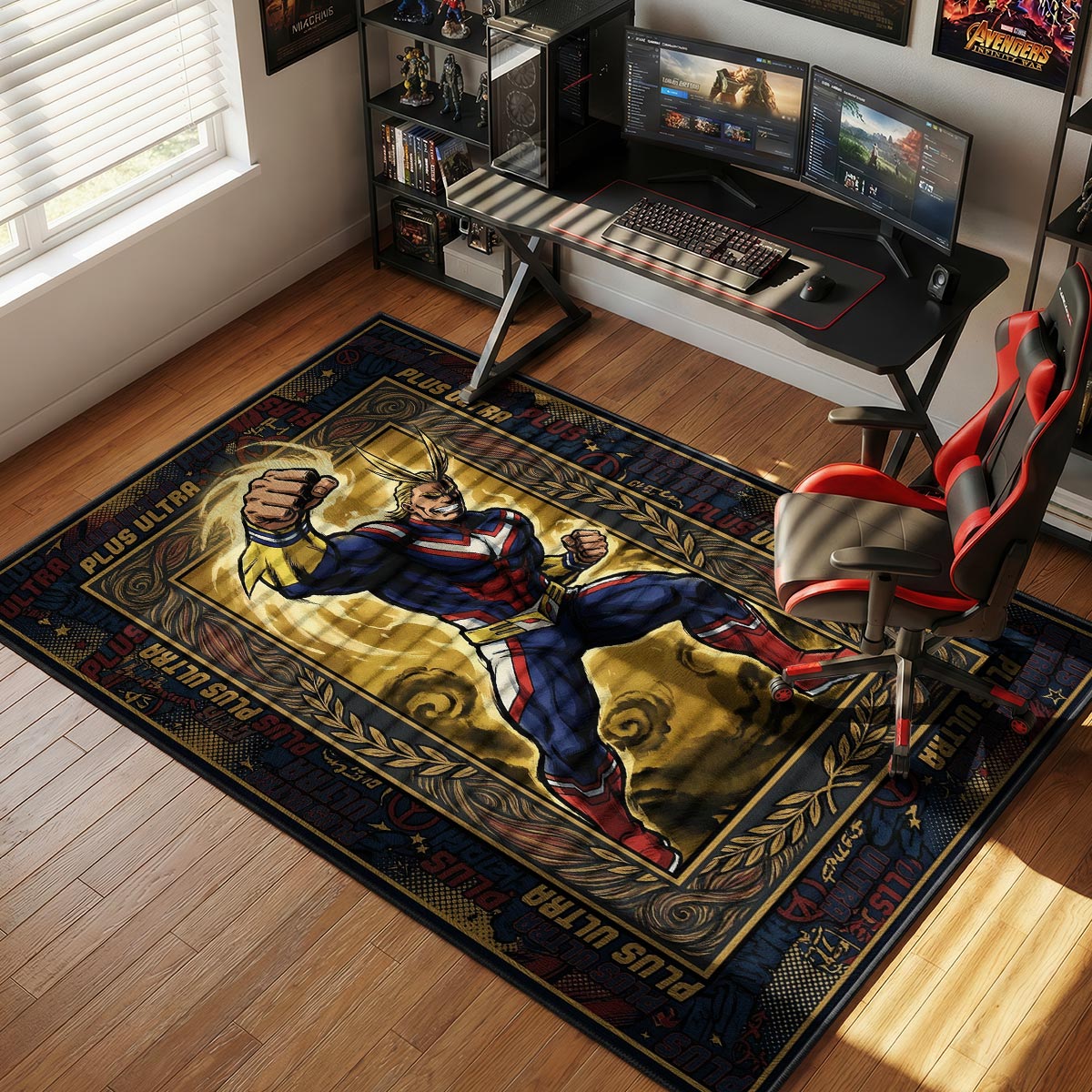 All Might Golden Smash My Hero Academia Chair rug — main product view