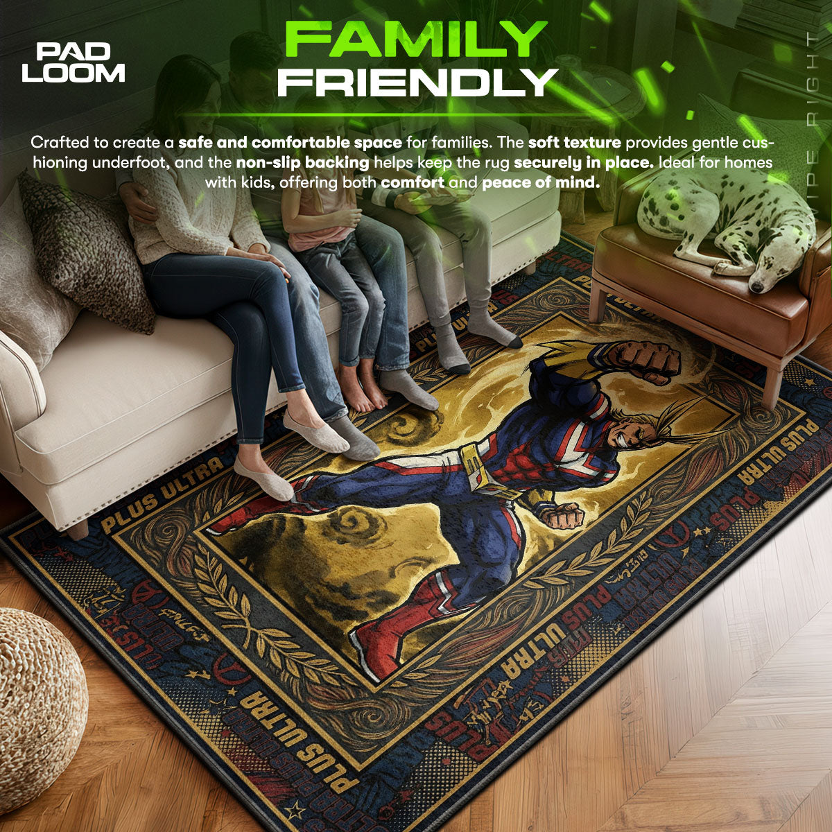 All area rug showing full home decor artwork
