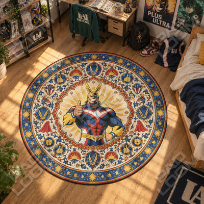 All Might Sunburst Round Rug - My Hero Academia Chair Mat