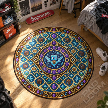 Allay Amethyst Round Rug - Minecraft Chair Mat