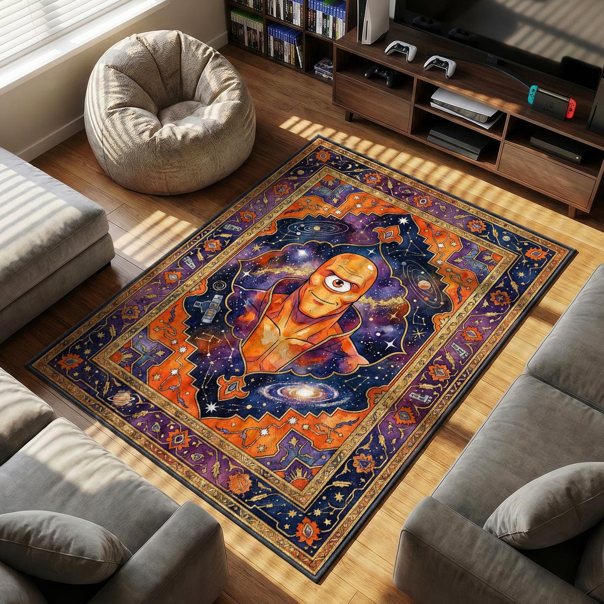 Allen Alien themed area rug for home decor fans