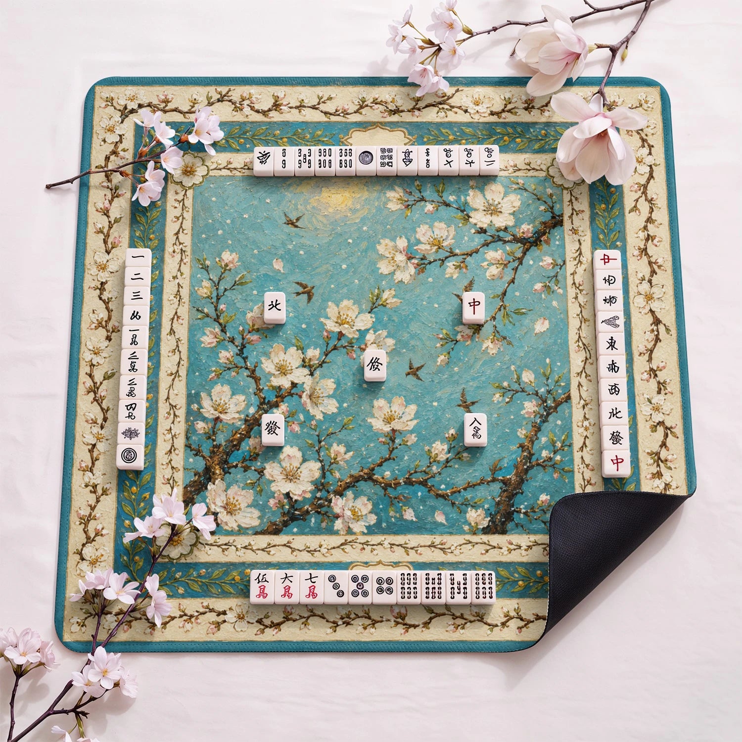 Almond Blossom Mahjong Mat - Mah Jongg Mat