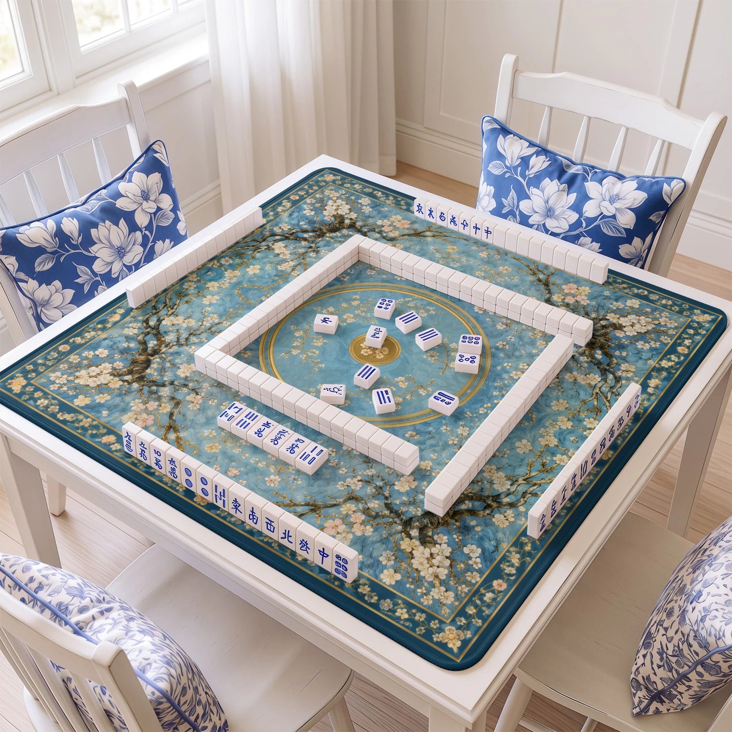 Almond Blossom Mahjong Mat – neoprene mah jongg table mat