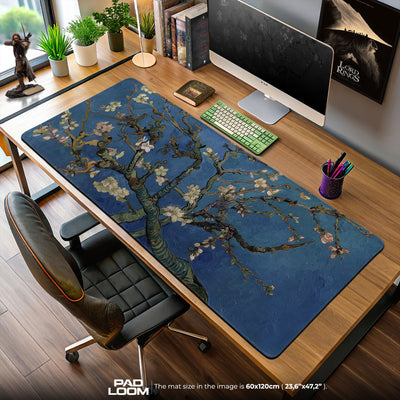 Almond Blossom Mouse Pad, Van Gogh Floral Gaming Desk Mat