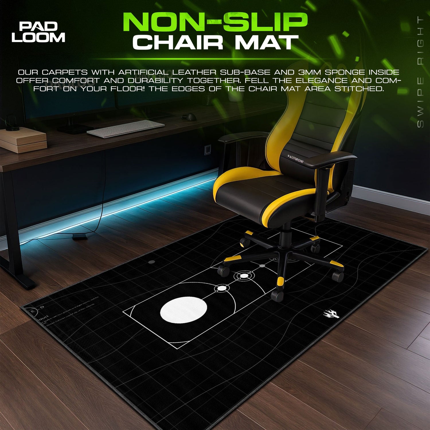 Alpha Centauri Orbit Mouse Pad, Abstract Gaming Desk Mat Padloom