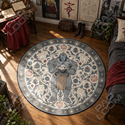 Alphonse Cradling Round Rug - Fullmetal Alchemist Chair Mat
