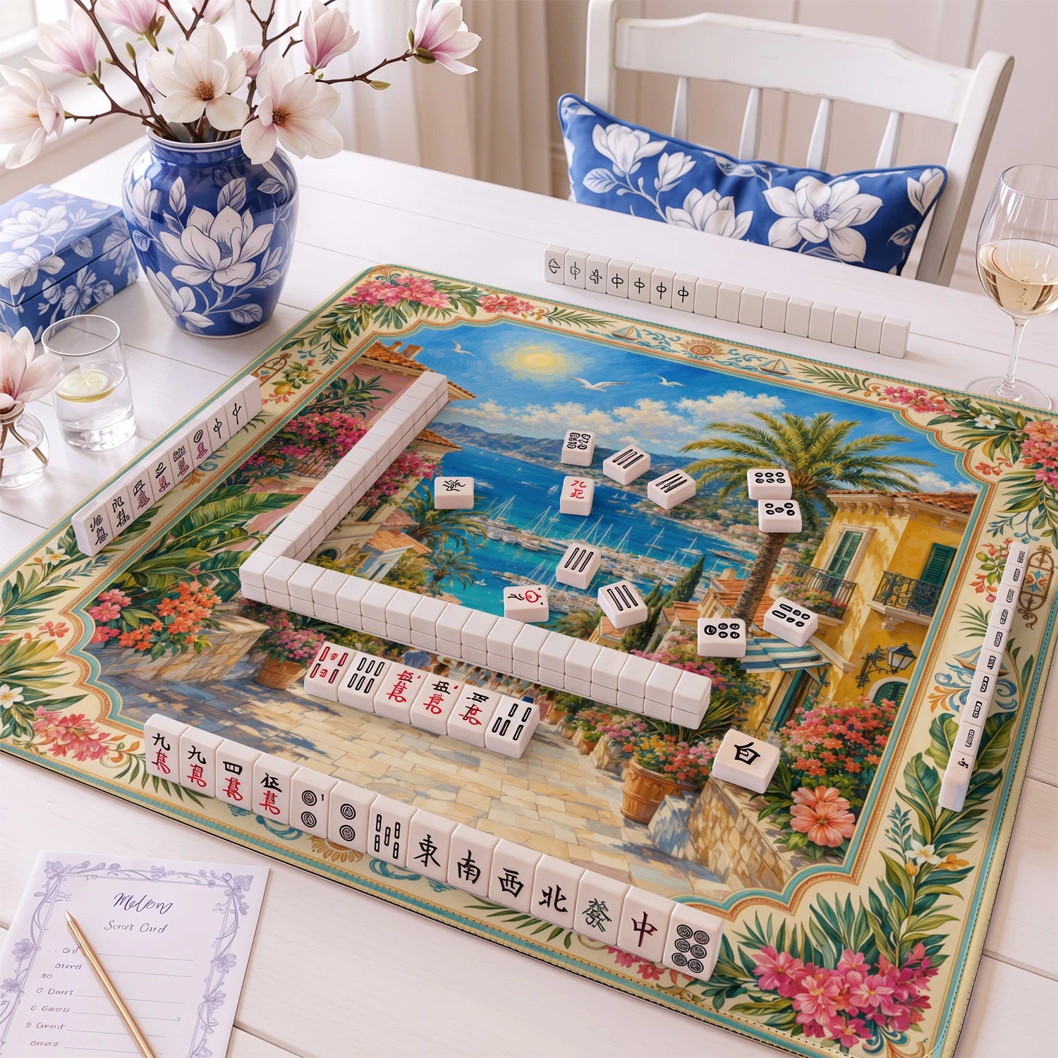 Amalfi Coast mahjong mat – M (60x60 cm) and L (81x81 cm) sizes