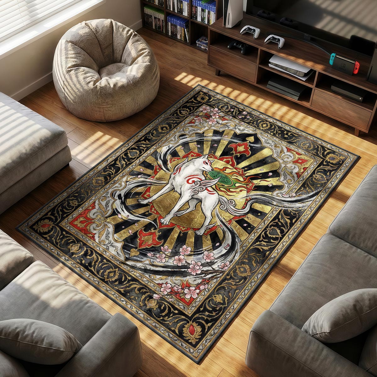 Amaterasu Divine Sun Rug - Okami Chair Mat