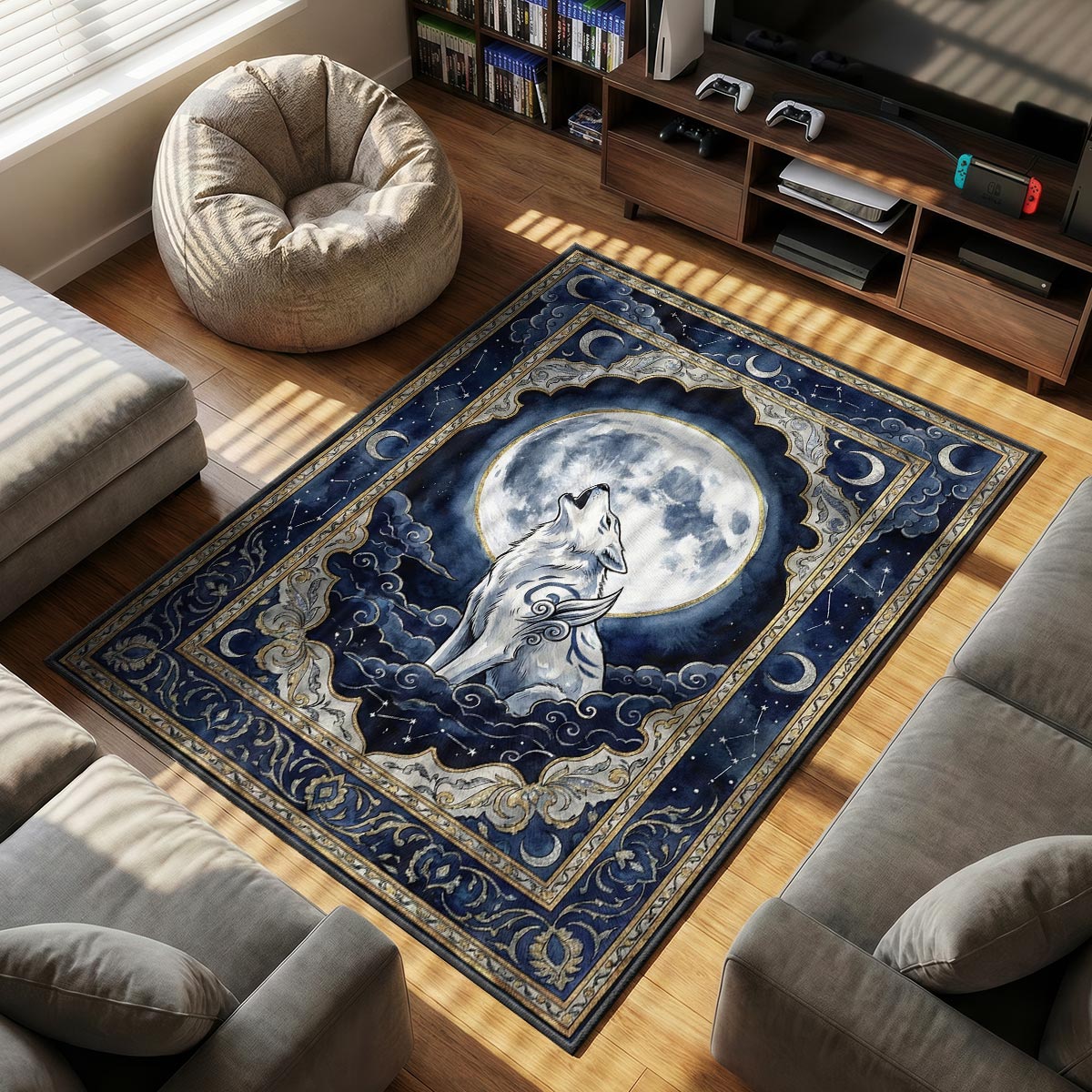 Amaterasu Moon Howl Rug - Okami Chair Mat