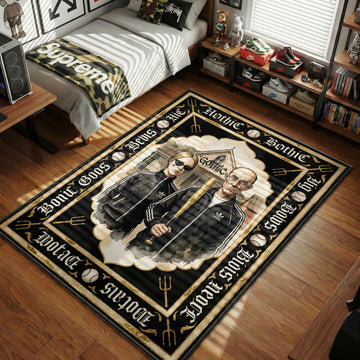 Adidas American Gothic parody tracksuit black and white hypebeast area rug