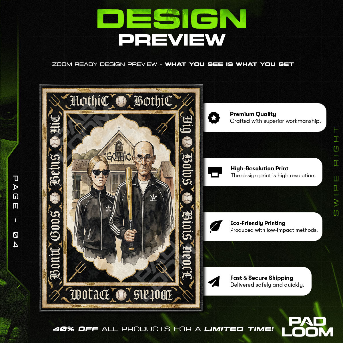 Hype character design printed on rug