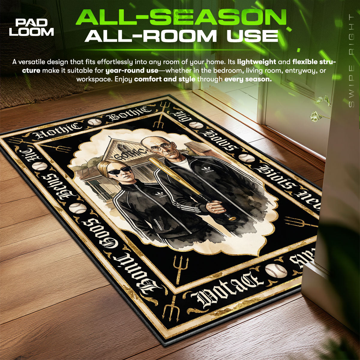 Adidas American Hype fan rug — premium quality print