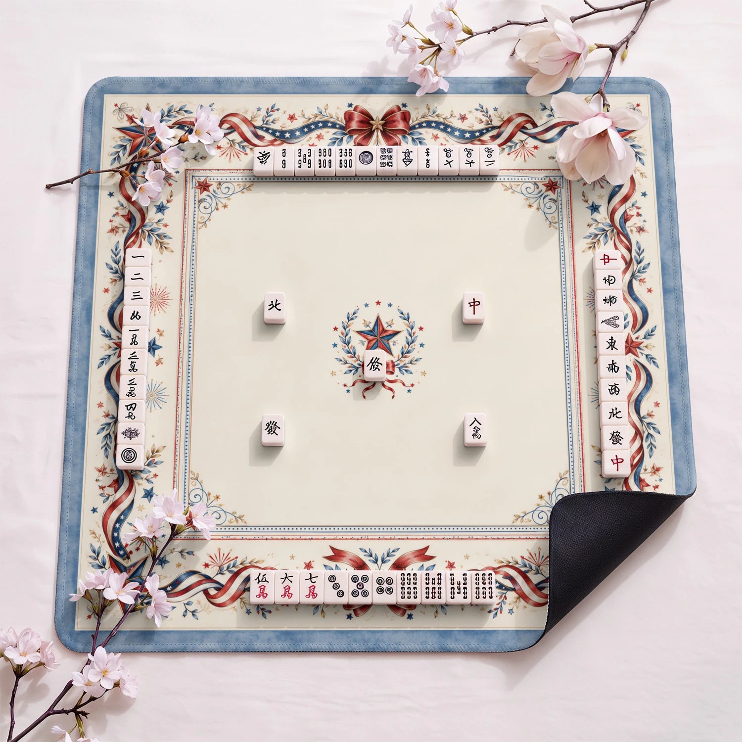 Americana Star Wreath Mahjong Mat - Mah Jongg Mat