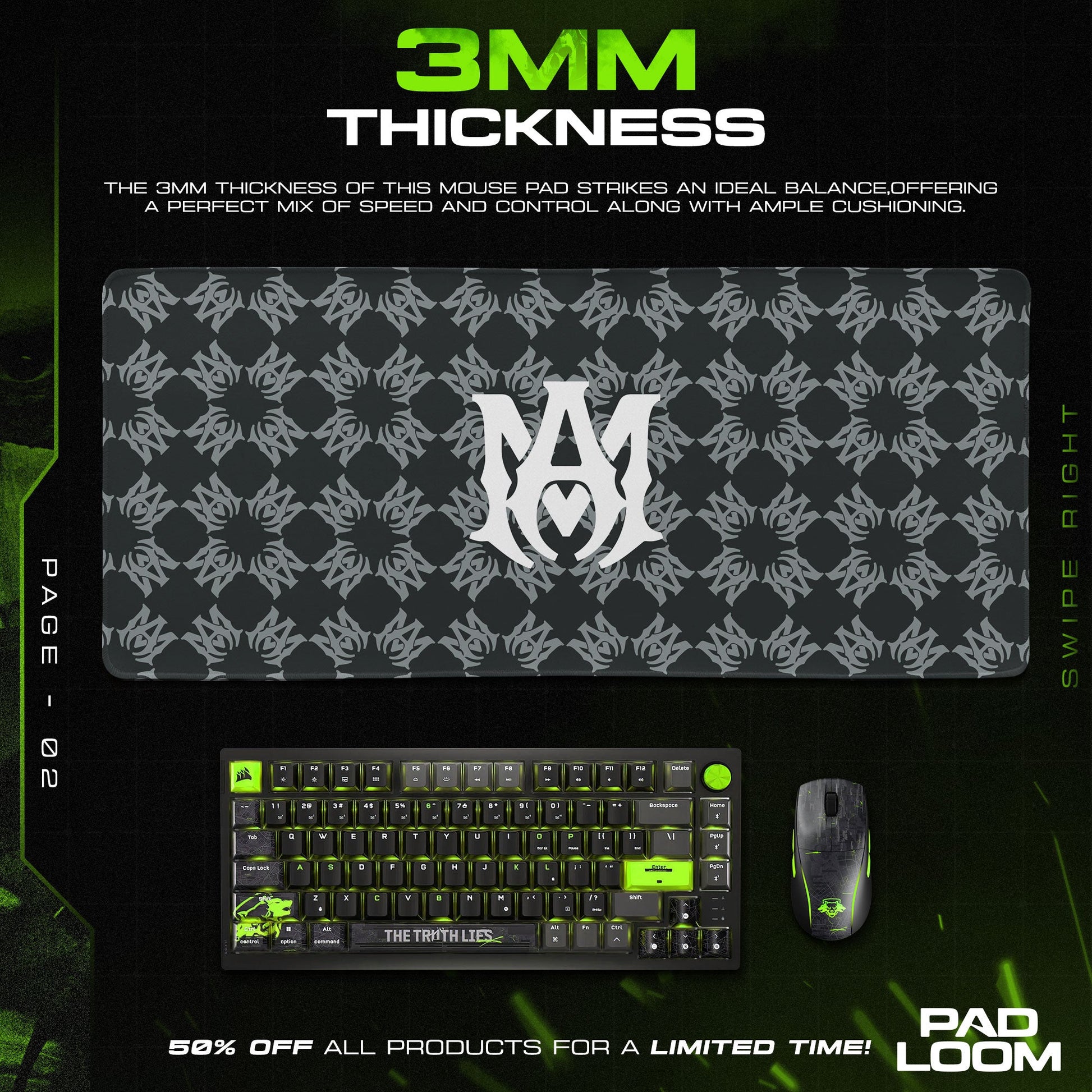 Amiri Mouse Pad - Gothic Emblem Gaming Desk Mat Padloom