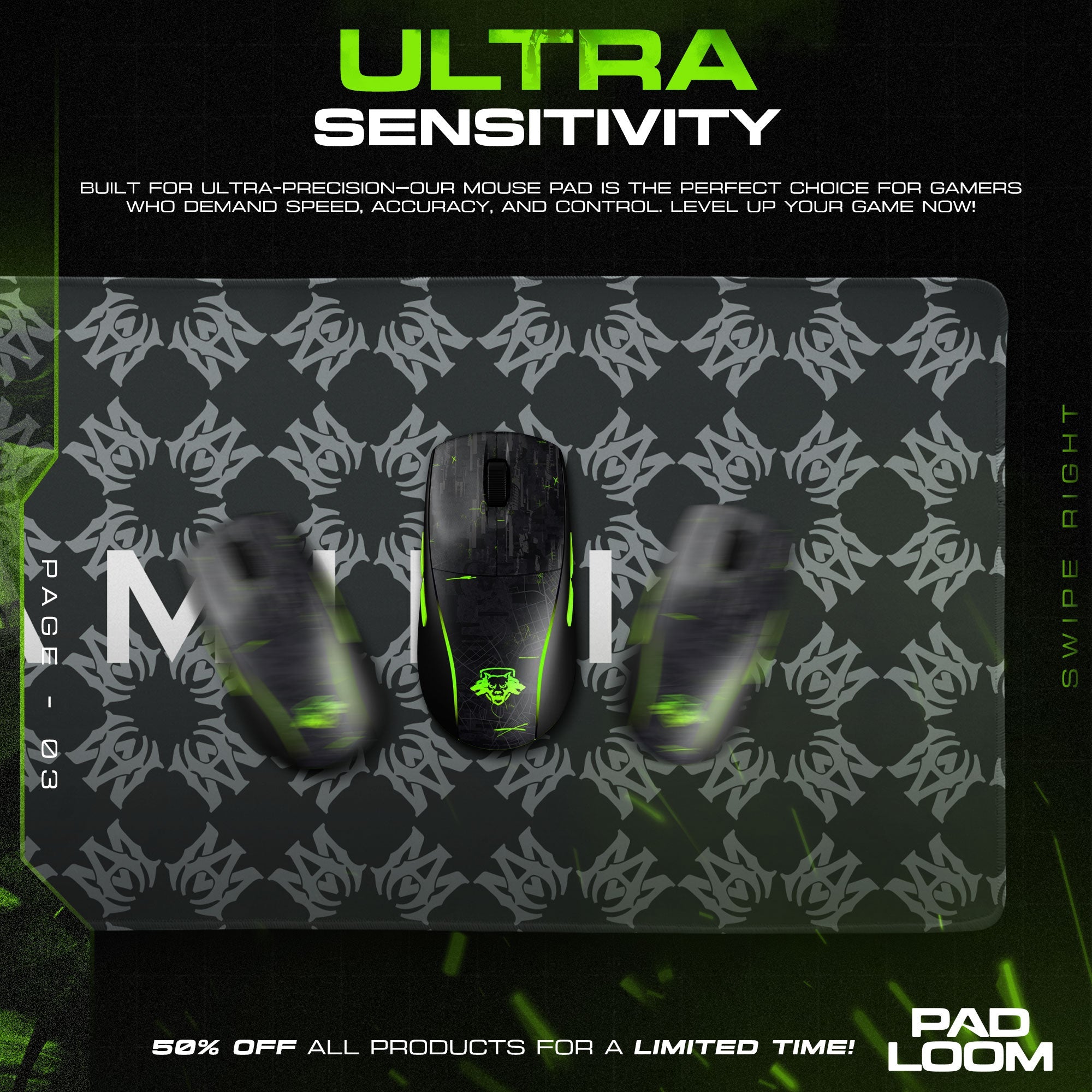 Amiri Mouse Pad - Tribal Shadow Gaming Desk Mat Padloom