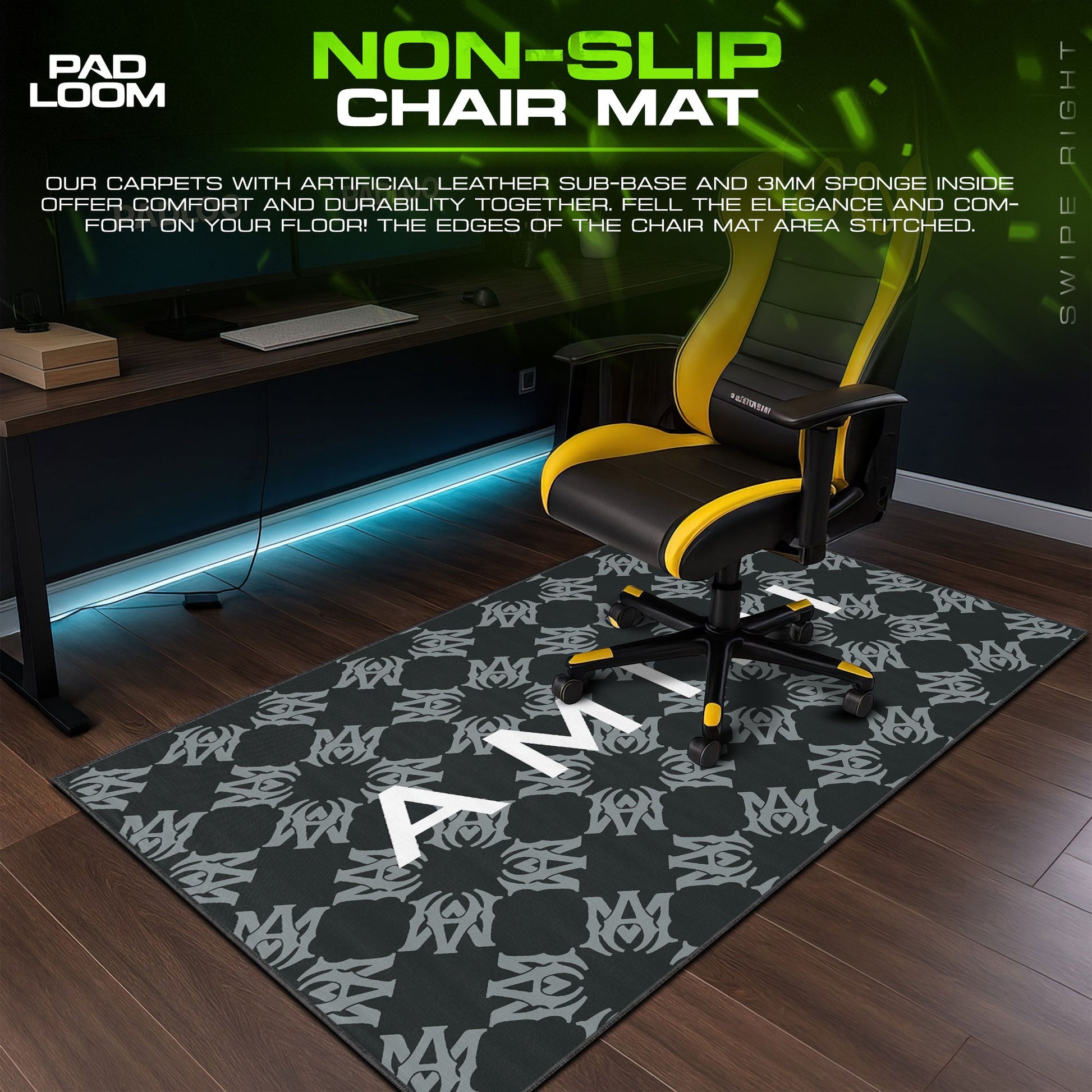Amiri Mouse Pad - Tribal Shadow Gaming Desk Mat Padloom