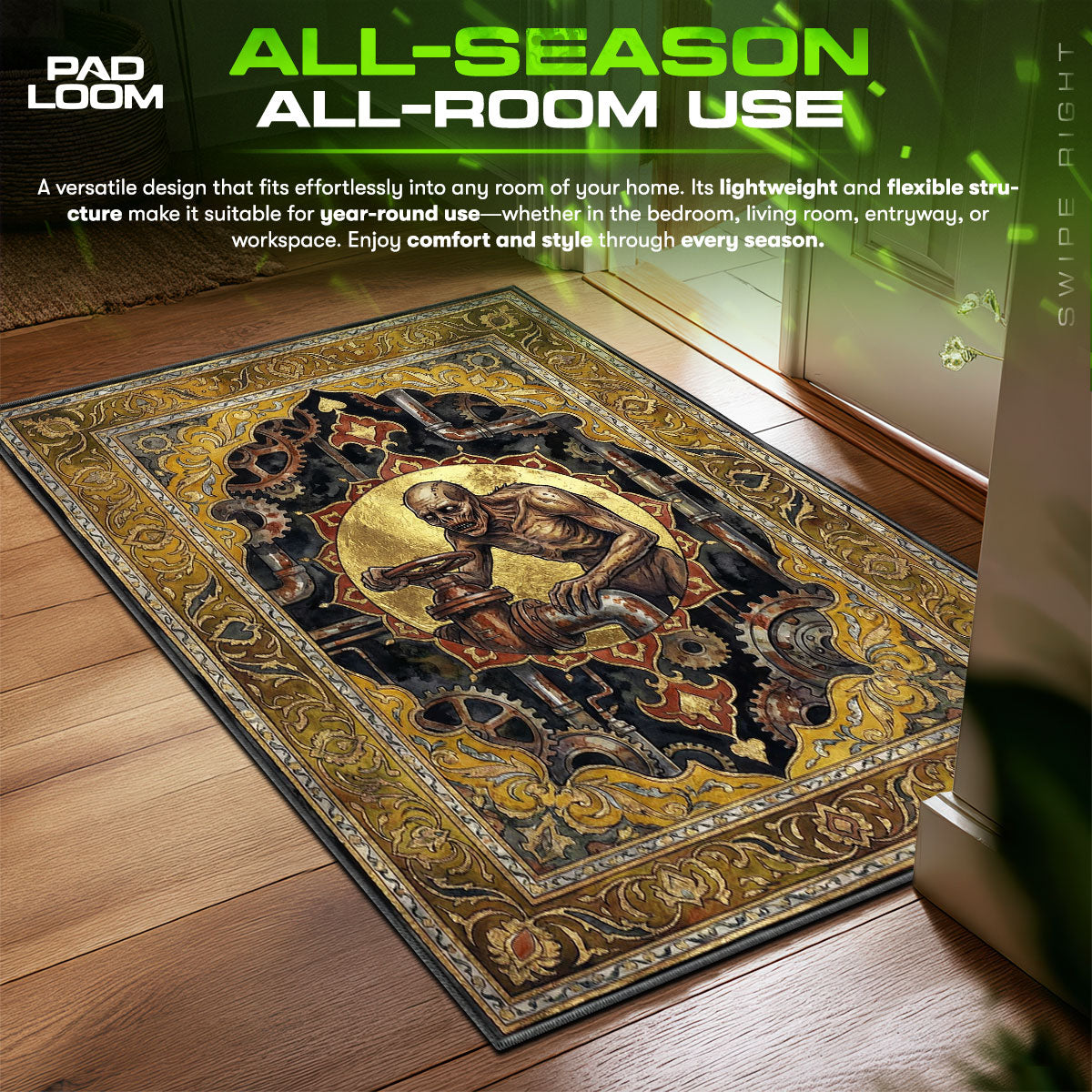 Grunt Machine Amnesia Chair fan rug — premium quality print