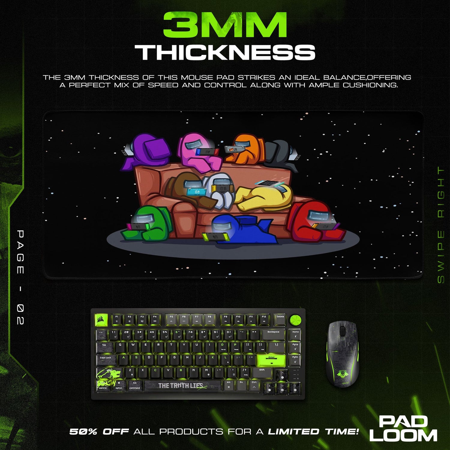 Among Us Crewmates Lounge Mouse Pad, Game Desk Mat Padloom