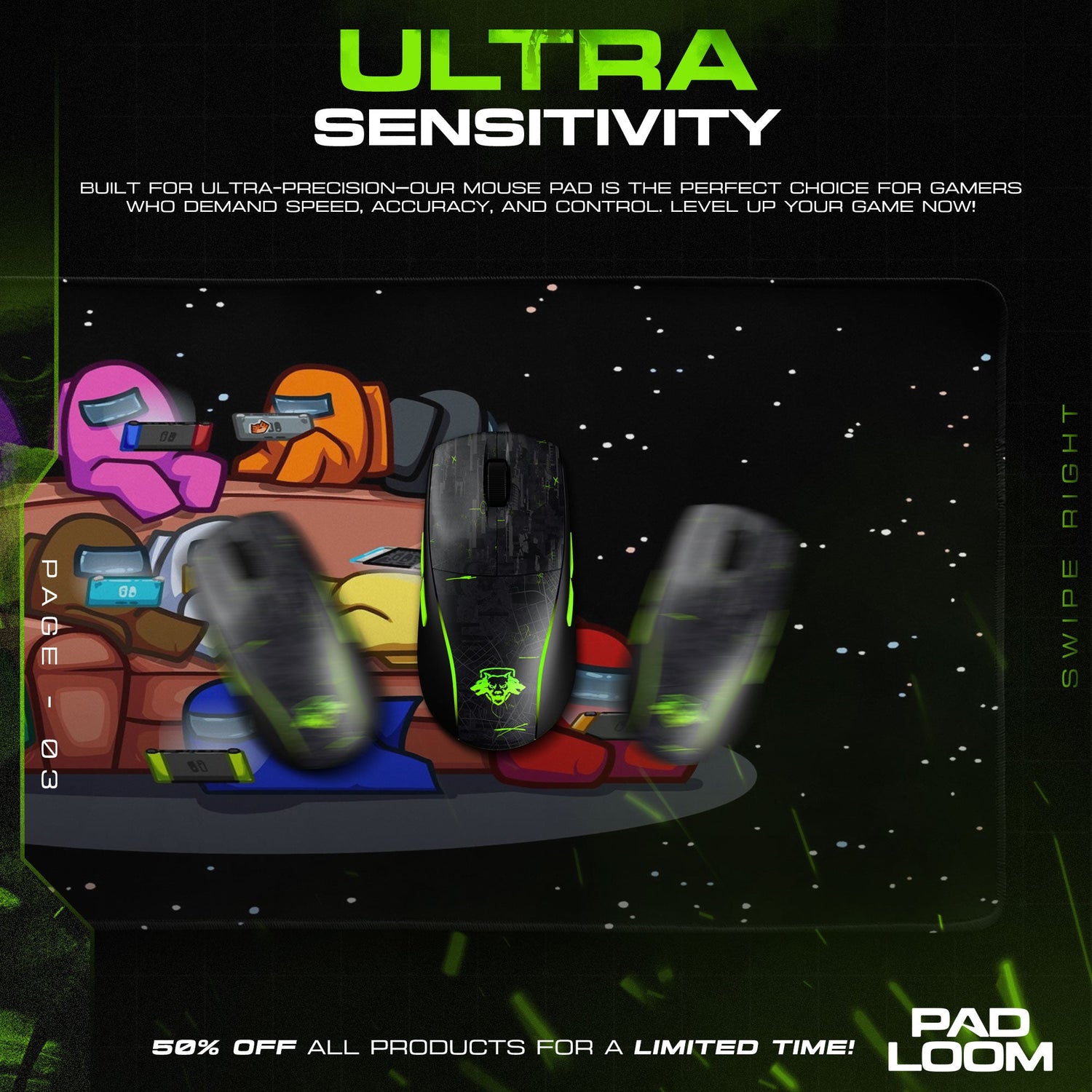 Among Us Crewmates Lounge Mouse Pad, Game Desk Mat Padloom