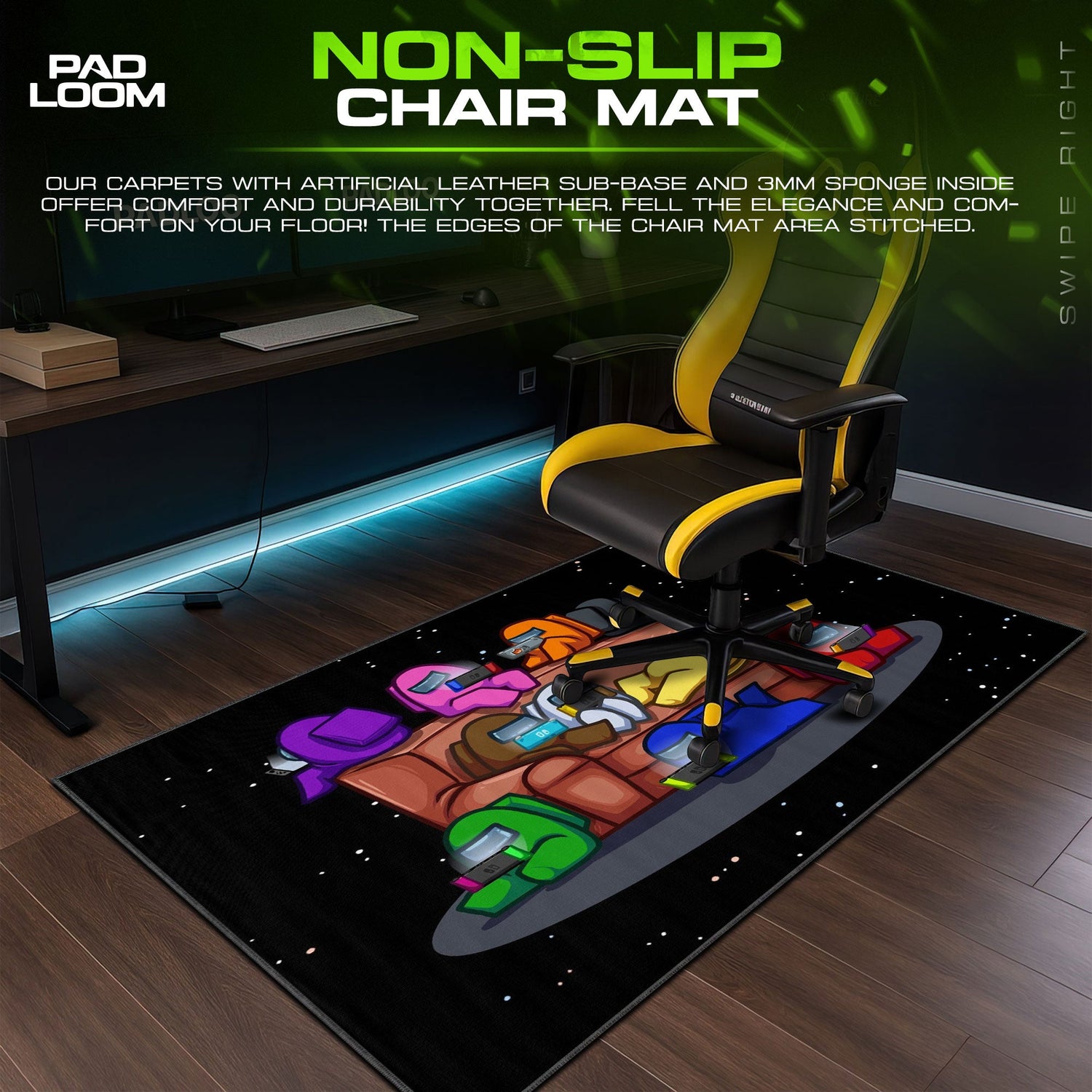Among Us Crewmates Lounge Mouse Pad, Game Desk Mat Padloom