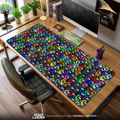 Among Us Mouse Pad, Colorful Crew Pattern Gaming Desk Mat