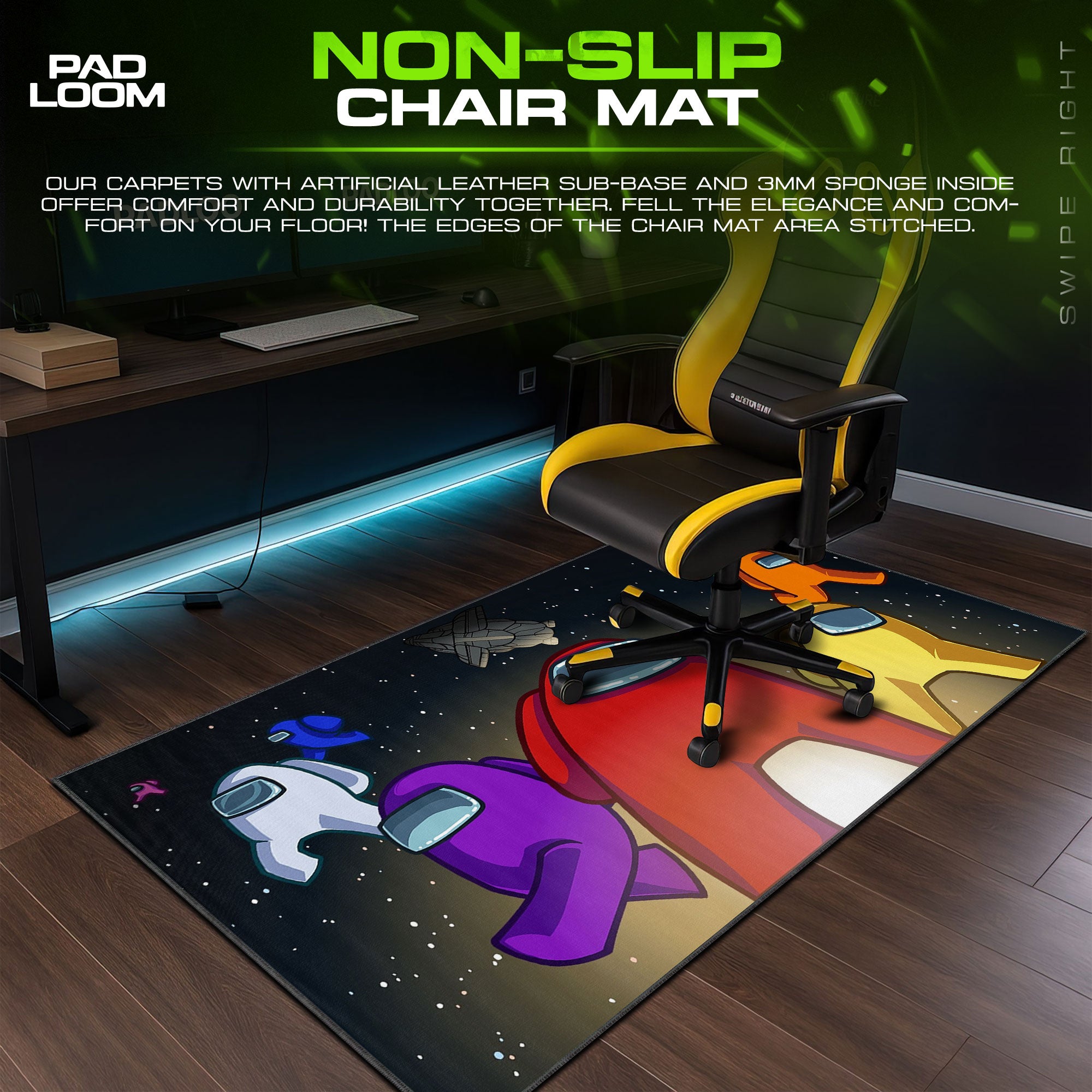 Among Us Mouse Pad, Galactic Voyage Gaming Desk Mat