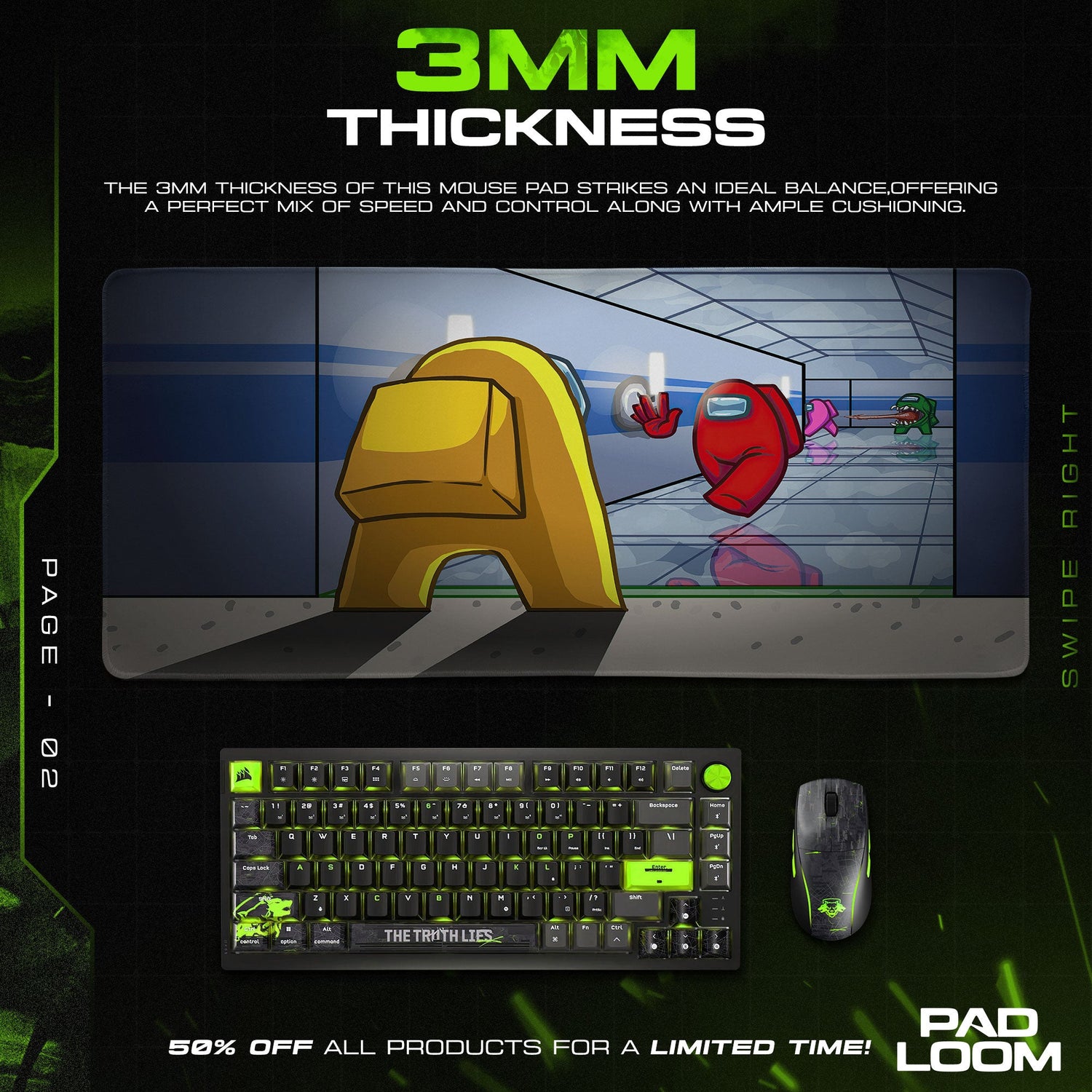 Among Us Mouse Pad, Hallway Encounter Gaming Desk Mat Padloom