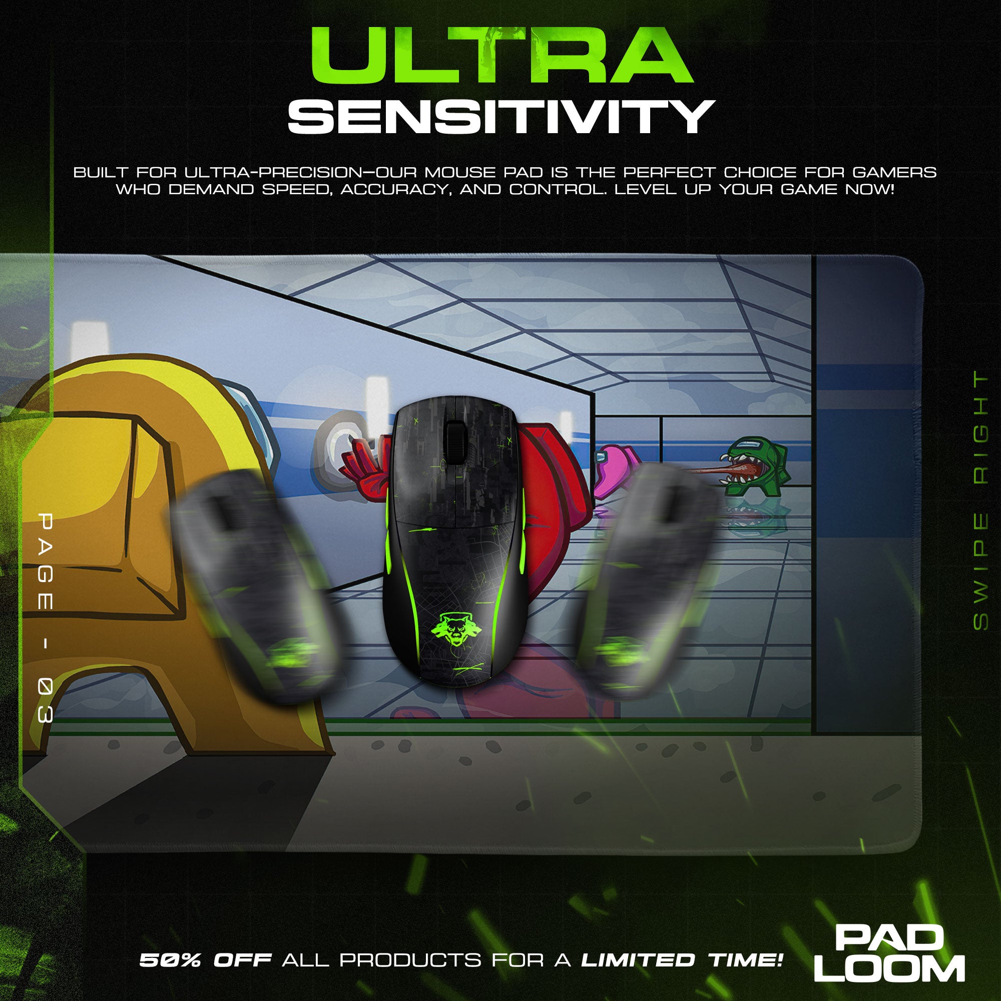 Among Us Mouse Pad, Hallway Encounter Gaming Desk Mat
