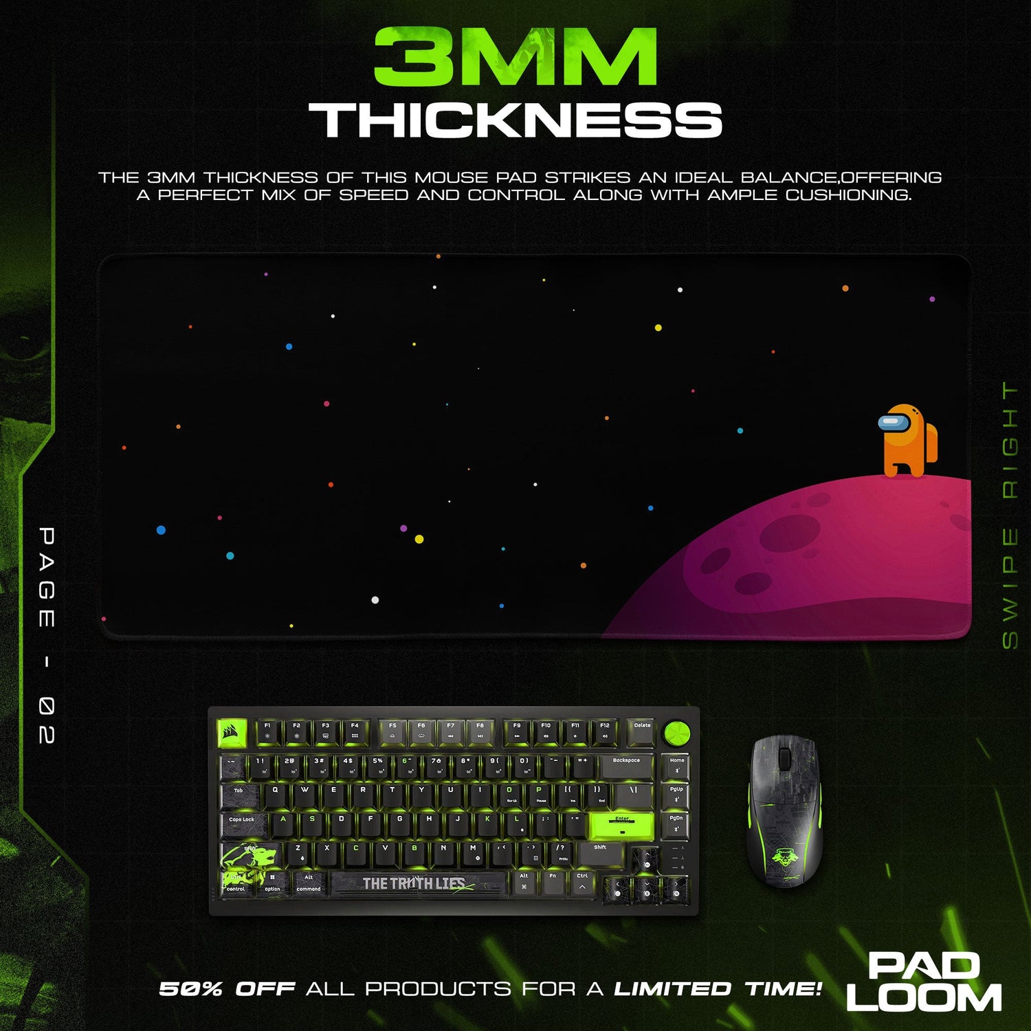Among Us Orange Crewmate Mouse Pad, Game Desk Mat Padloom