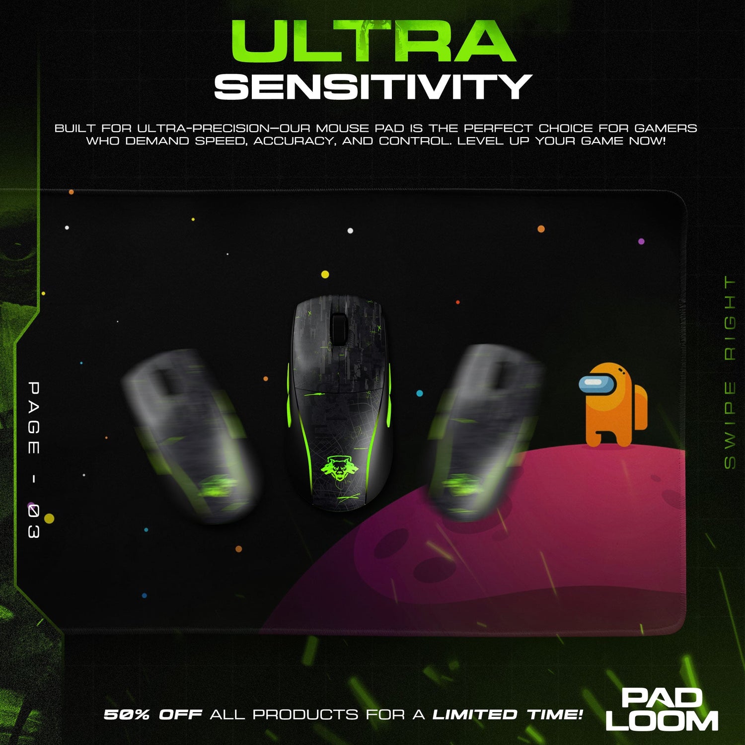 Among Us Orange Crewmate Mouse Pad, Game Desk Mat Padloom