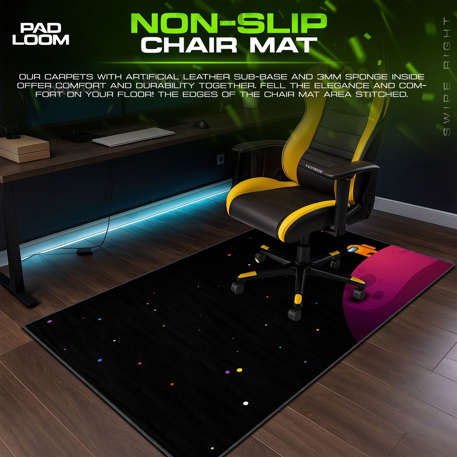 Among Us Orange Crewmate Mouse Pad, Game Desk Mat Padloom
