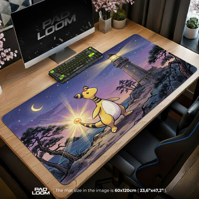 Ampharos Leuchtturmschein Mauspad - Pokémon-Schreibtischunterlage