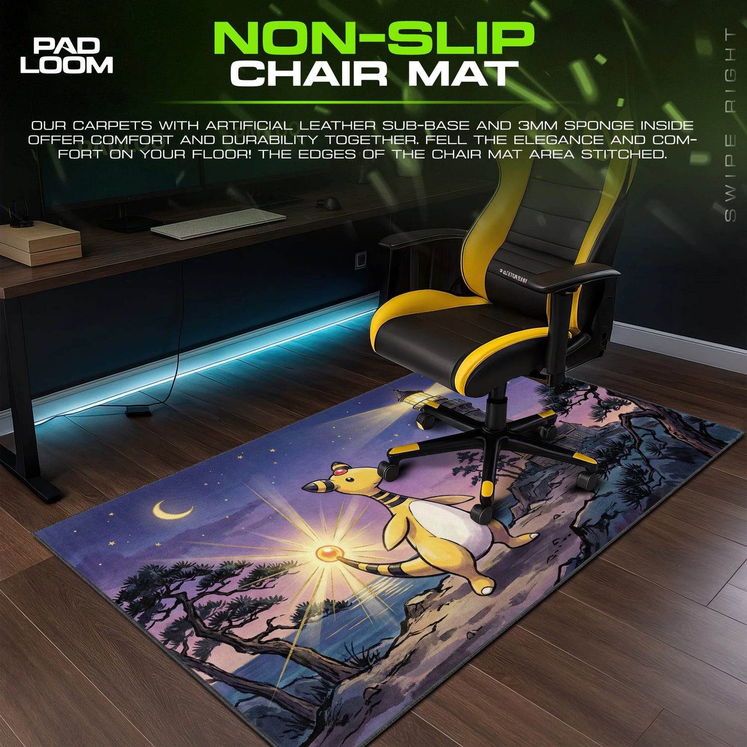 Ampharos Lighthouse Glow Mouse Pad - Pokemon Desk Mat