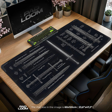 Anduril Blueprint Mouse Pad - Lord of the Rings Desk Mat