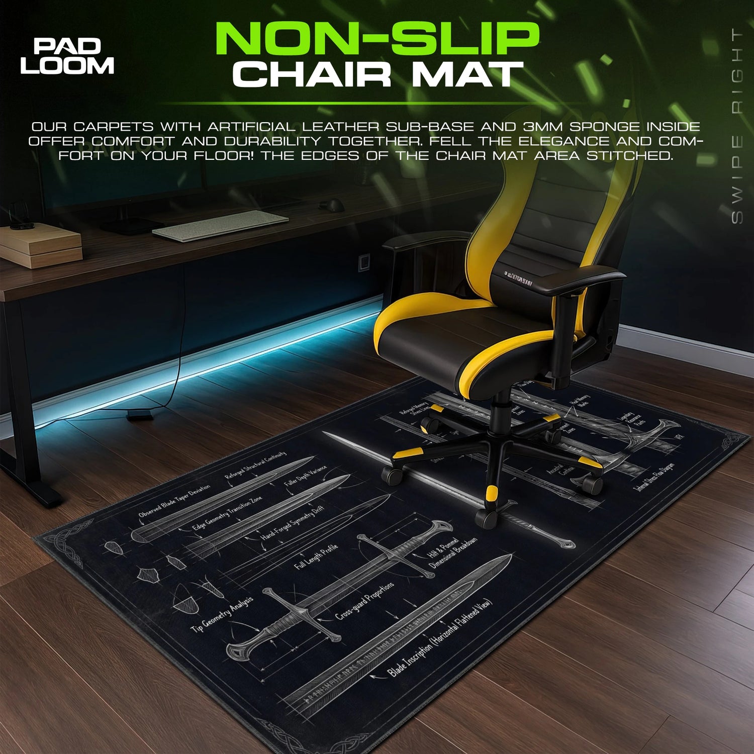 Anduril Blueprint Mouse Pad - Lord of the Rings Desk Mat