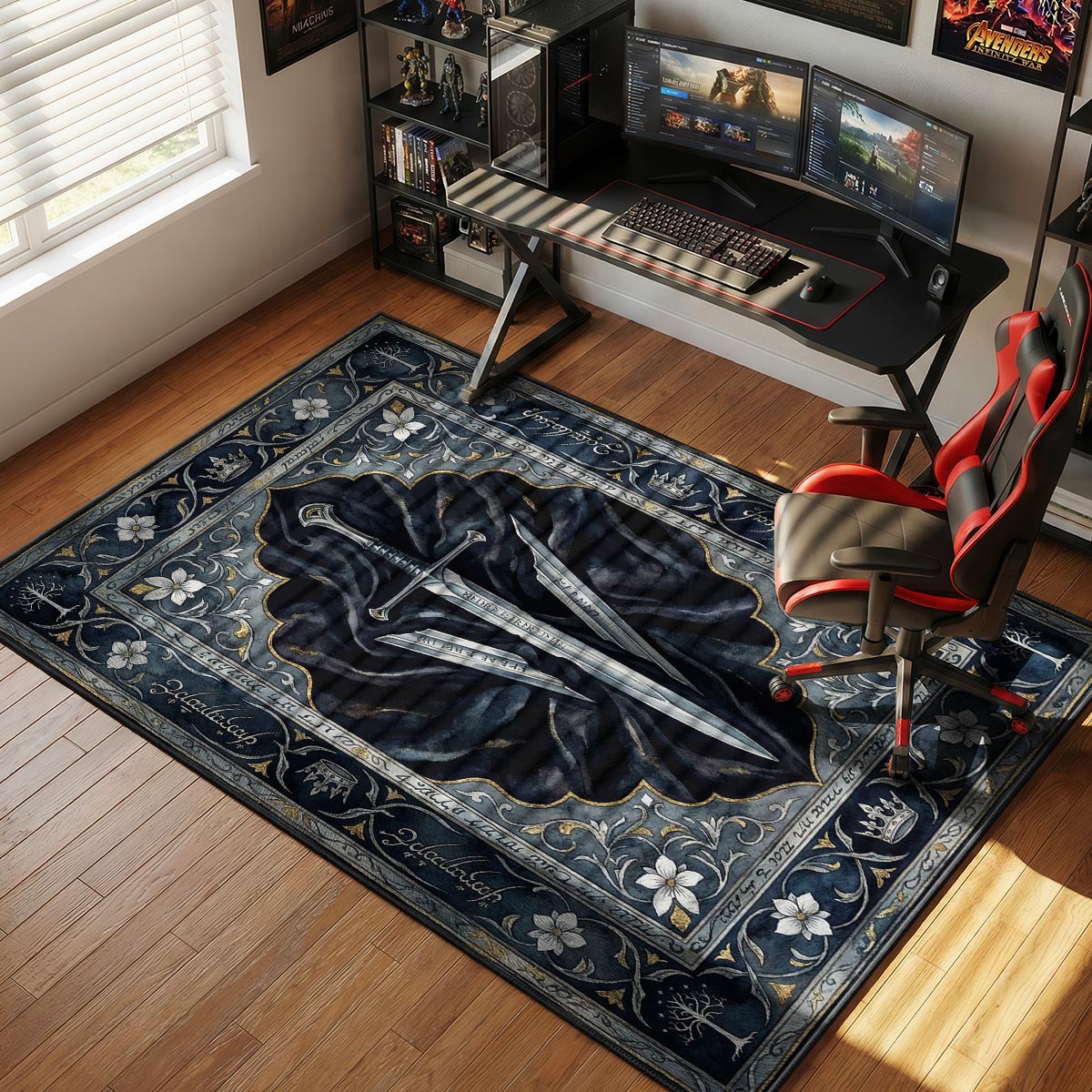 Anduril Reforged Sword Lord Rings Room rug — main product view