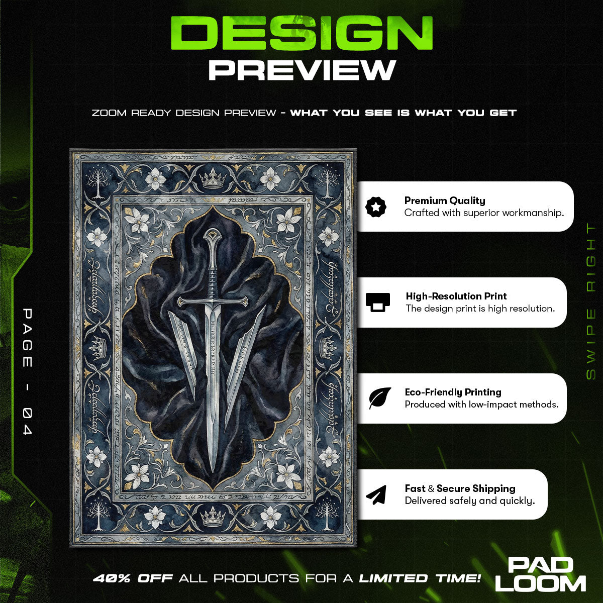 Room character design printed on rug