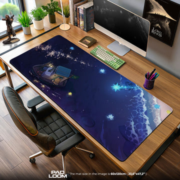 Animal Crossing Mouse Pad, Starry Sea Island Cartoon Desk Mat