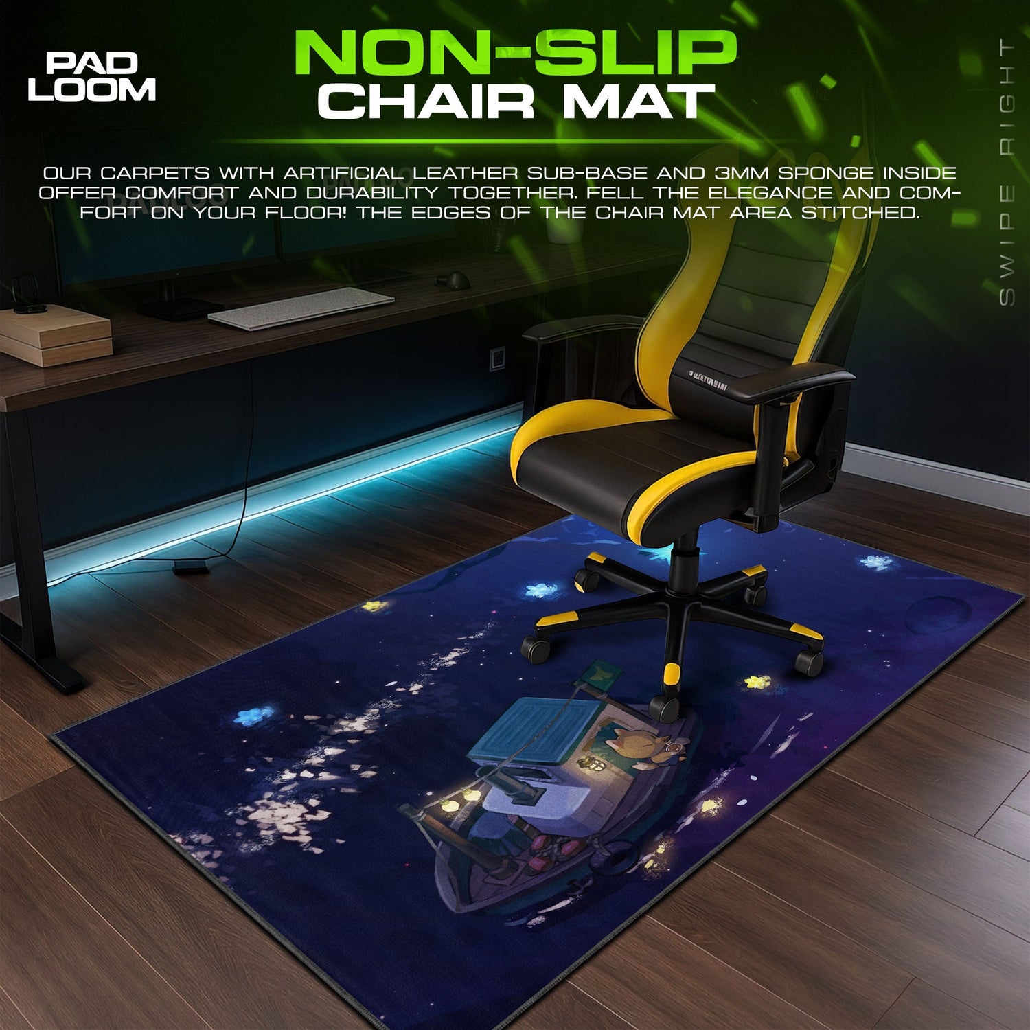 Animal Crossing Mouse Pad, Starry Sea Island Cartoon Desk Mat Padloom