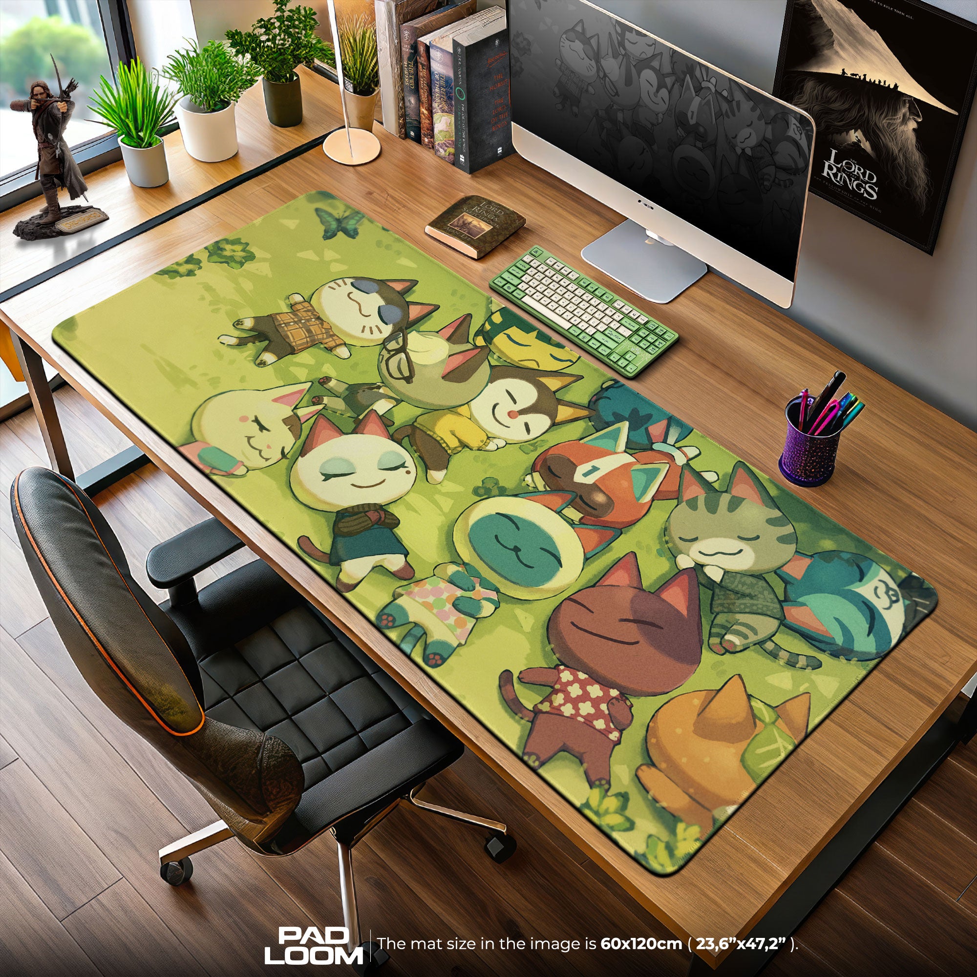 Animal Crossing Mauspad, Village Cat Friends Cartoon Schreibtischmatte