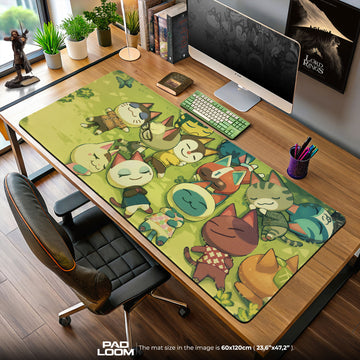 Animal Crossing Mauspad, Village Cat Friends Cartoon Schreibtischmatte