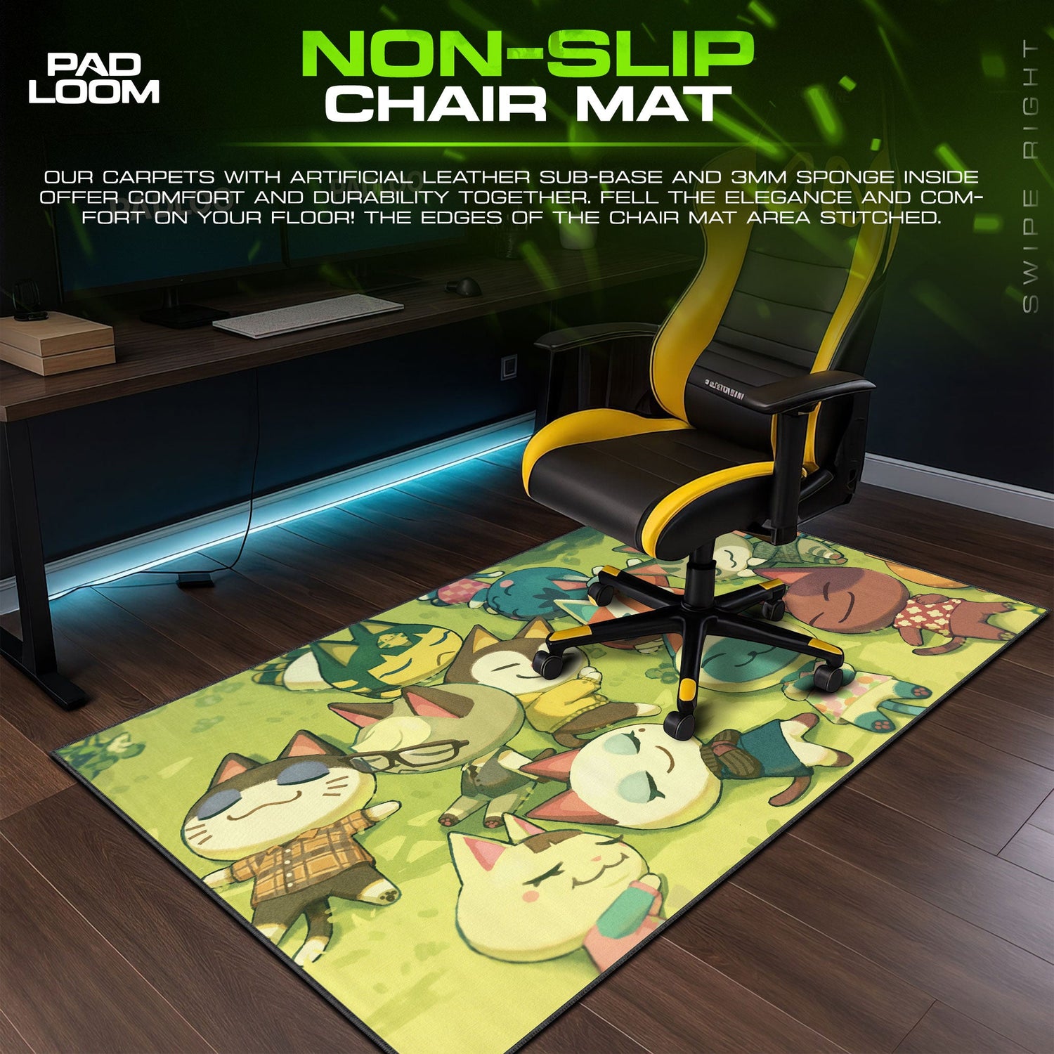 Animal Crossing Mouse Pad, Village Cat Friends Cartoon Desk Mat Padloom