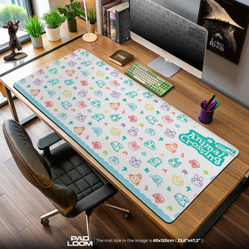 Animal Crossing Pastel Icons Mouse Pad, Game Desk Mat