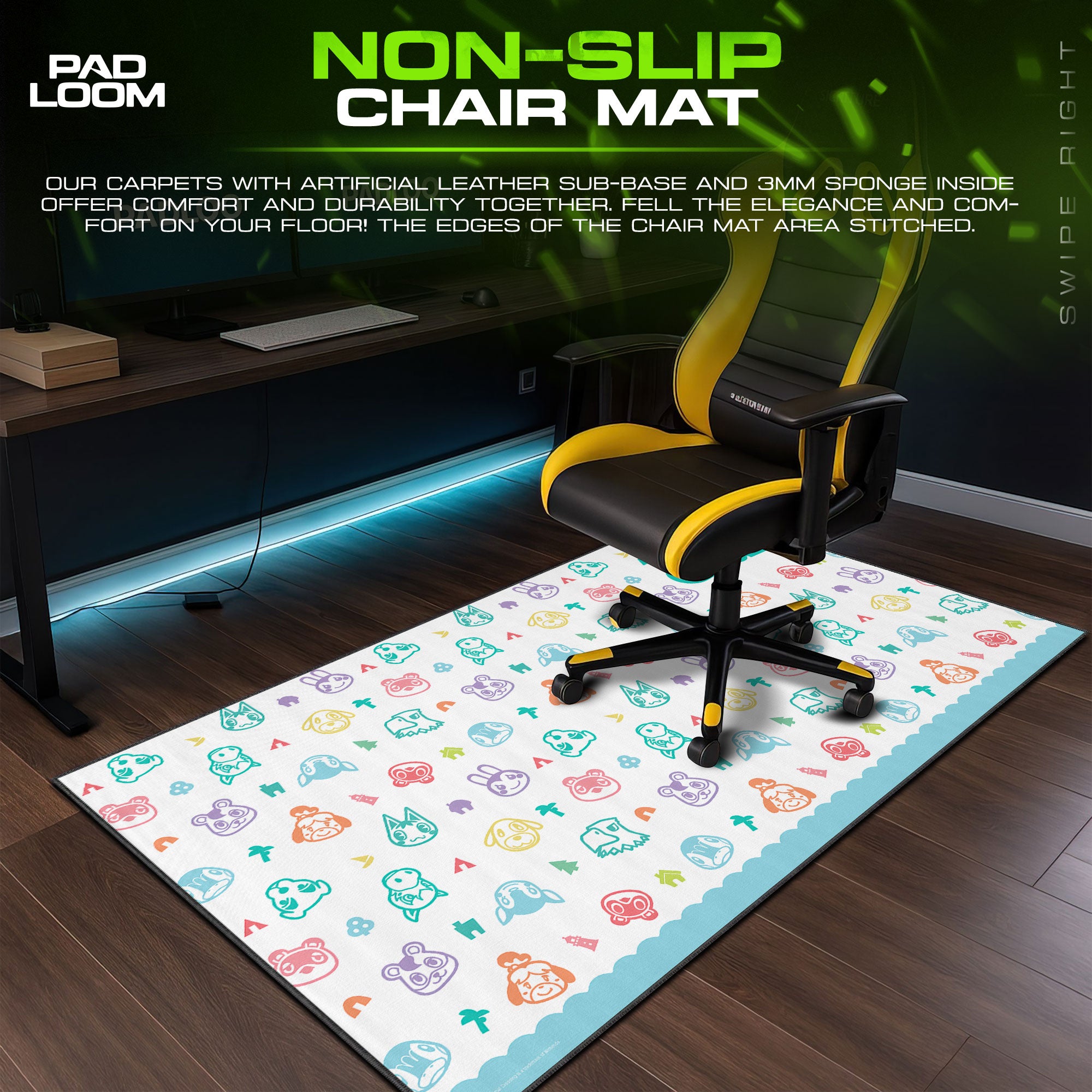 Animal Crossing Pastel Icons Mouse Pad, Game Desk Mat