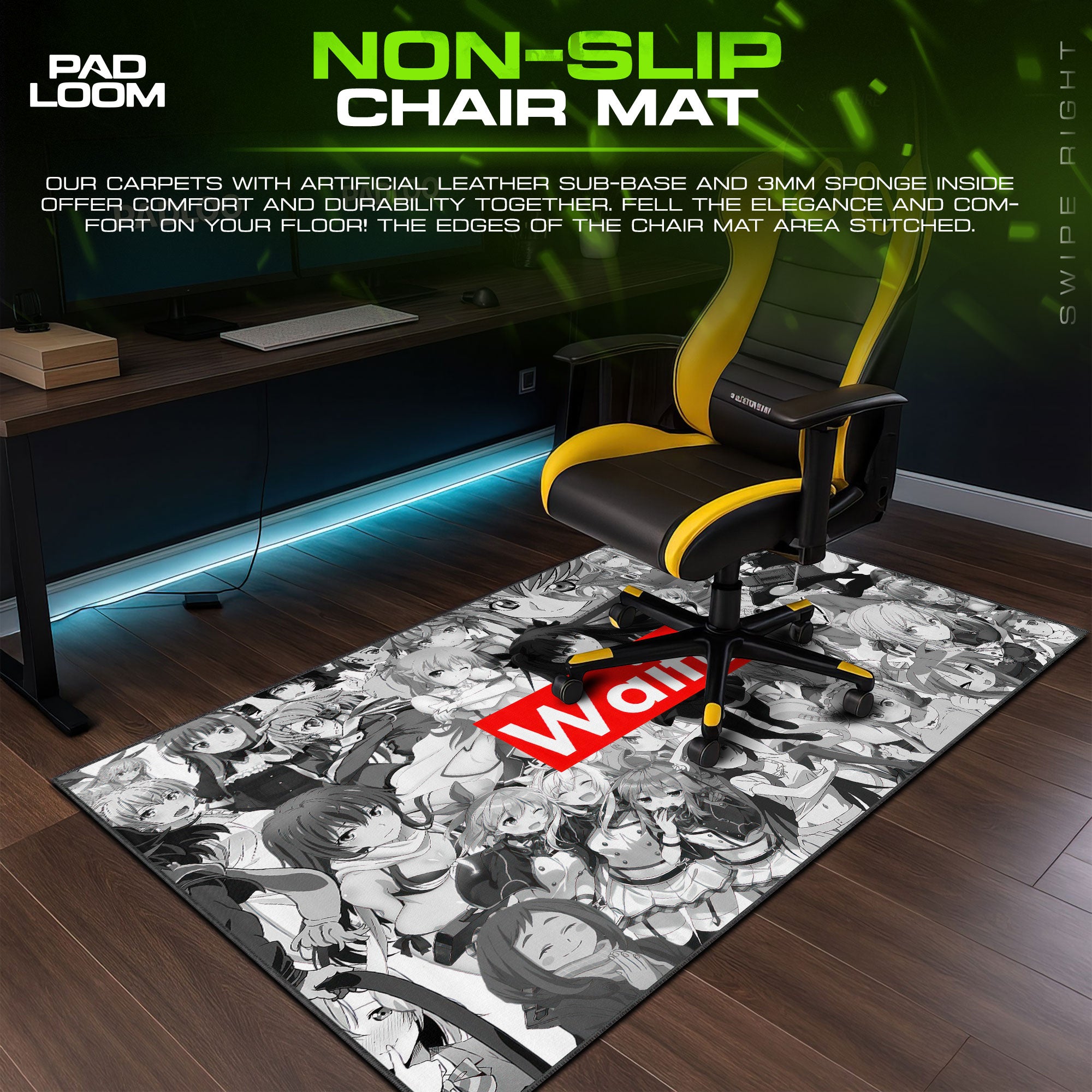 Anime Waifu Collage Mouse Pad, Gamer Desk Mat