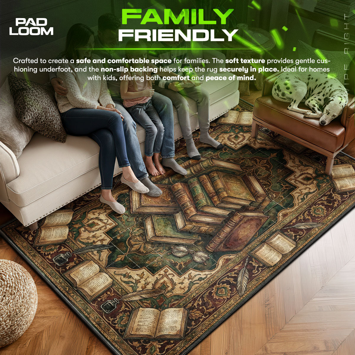 Area character design printed on rug