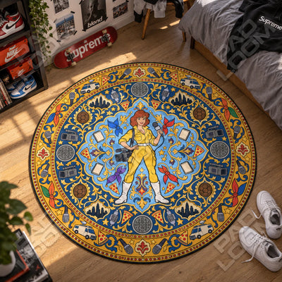 April O'Neil Microphone Round Rug - TMNT Chair Mat